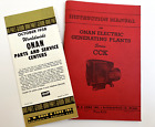 1958 Onan Electric Generating Plants CCK Instruction Service Manual plus flyer