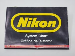 Nikon System Chart Catalog Accessory List vintage 1970's  FA F3 7216029