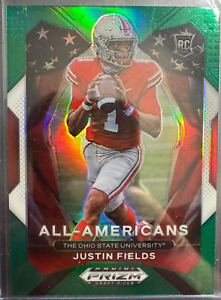 2021 Justin Fields RC Panini Prizm All American Green SP #192 Refractor
