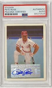 Pete Rose Signed Autographed Sticker Card PSA/DNA Authenticated 60 REDS