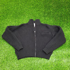 Vintage Calvin-Klein Full-Zip Knitted Sweater Women S-Short 20x17 Shetland Wool