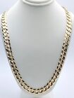 10k Yellow Gold Solid Curb Cuban Link Chain Necklace 22