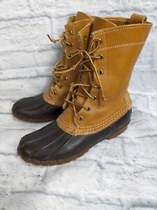 LL BEAN Bean Boots, Womens Boots Hunting Duck Boots Tan Brown Sz 7M.   S14
