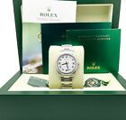 Rolex Oyster Perpetual 177200 Midsize 31mm White Blue Roman Dial Box Booklet
