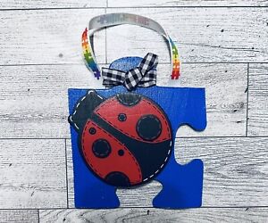 Autism Awareness Wood Ladybug Puzzle Ornament/ESE/Special Needs/SpEd/Teacher