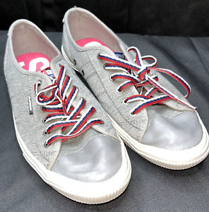 Superdry Trainers Women's Sneakers size 9 cotton  chuck style Low Pro Shoes Grey