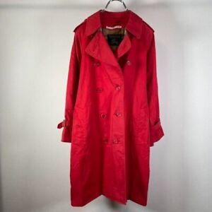 Vtg burberry trench coat with belt  xs(ss) color red free shipping from JAPAN!!!