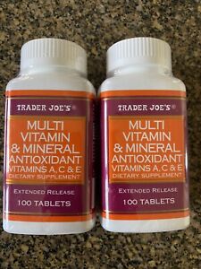 Trader Joe's Multi Vitamin & Mineral Antioxidant Dietary Supplement 100 Tabs X 2