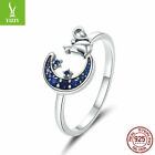 Authentic 925 Sterling Silver Open Rings Fashion Women Girls Jewelry Free Size