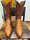 Lucchese Classic Cognac Smooth Ostrich Cowboy Boots 12 D