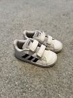 ADIDAS Grand Court Toddler Strap Close Sneakers Size 8C White Black
