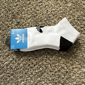 NEW 3 Pair Mens Adidas Socks Low Cut White Black Ankle Athletic Casual Comfy