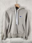Nike Boys Pullover Hoodie Size Small Beige with White Swoosh and Blue NIKE