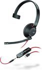 Plantronics Blackwire 5210 USB-C Headset - Wired, Single Ear Computer Headset