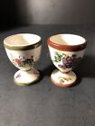 Vintage Lot Of 2 Hand Painted Fruit Themed Egg Cups: Early Provincial Pottery