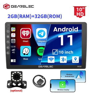 10'' Double 2 Din Android 11 Car Radio GPS WIFI BT Carplay Touch Screen Stereo