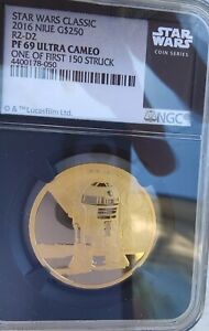 New Listing2016 Niue Gold $250 Star Wars R2-D2 1oz 1st Release NGC PF69 Ultra Cameo  500pc