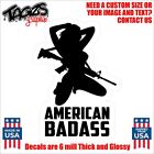 American Badass Sexy Tactical AR15 Girl Printed & Laminated Window Decal Sticker