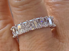 3Ct Lab Created Diamond Radiant Eternity Wedding Band Ring 14K White Gold Plated