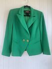 ESCADA Emerald Green Double Button Blazer Jacket Size 36 S/M