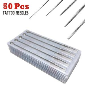 50 pcs Mixed Sizes Sterile Disposable Tattoo Needles 5 Sizes - 1,3,5,7,9RL