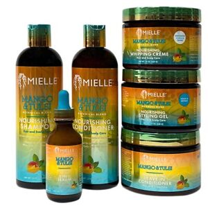 NEW Mielle Organics - Mango & Tulsi Collection - Hair Care Bundle Full Set - 6pc