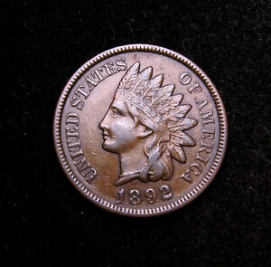 1892 Indian Head Cent AU