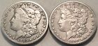 Lot (2) Carson City Morgan Silver Dollars 1883 CC 1890 CC Better Date $1 Coins