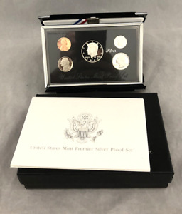 US Mint 1995 Premier Silver Proof Set Box & Coa