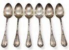 6 ~ Vintage CHRISTOFLE French Silver Plate Serving Spoons LEAVES / RIBBONS