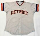 Vintage Sand Knit MLB Detroit Tigers Baseball Jersey L Gray USA Sewn blank
