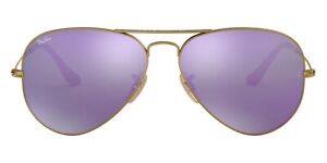 Ray-Ban Sunglasses RB3025 167/1M Gold Aviator Violet Mirrored Non-Polarized 58mm