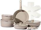CAROTE 15 Pcs Pots and Pans Set, Nonstick Cookware Set Detachable Handle