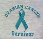 Teal Ribbon Sweatshirt XL Ovarian Cancer Survivor Gray Crew Neck Unisex New