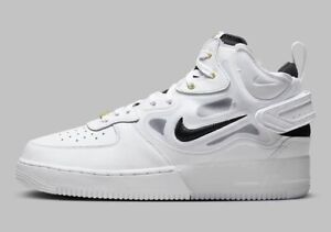 Nike Air Force 1 Mid React White Black Athletic Sneakers DQ7668-100 Mens Sizes