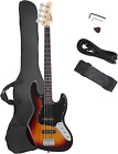 4 String Gjazz Electric Bass Guitar Full Size Right Handed with Guitar Bag, Amp