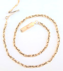 14K Yellow Gold 1.4mm Rope Chain Bracelet 7.75