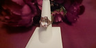 💍 Rose Quartz And Diamond 10K Solid Rose Gold Ring Size 8 Sparkles! 💍