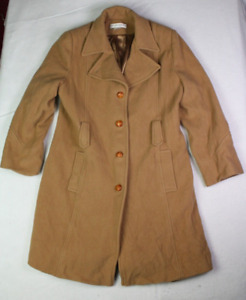 Preston & York Vintage Wool Camel Overcoat Beige Light Brown Womens Size 12