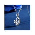 Sterling Silver I Love You To The Moon And Back CZ Heart Pendant Necklace - 18
