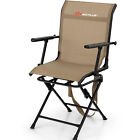 Foldable Mesh Chair Swivel Hunting Chair w/ Armrests for Outdoor Activities