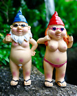 2 PCS Naked Gnomes Statues, 4.7 Inch Naughty Garden Gnome Funny Statue for Home