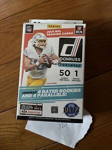 Brand New 2021 Panini Donruss NFL Football Hanger Box 50 Cards In Hand Ships Now