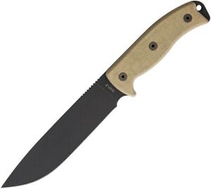 Ontario Tan Rat-7 Tactical Fixed Blade Knife  Black Sheath - 8668
