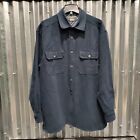 Levi's Nubuck Leather Suede Trucker Jacket Button Up Adult Large Navy Blue