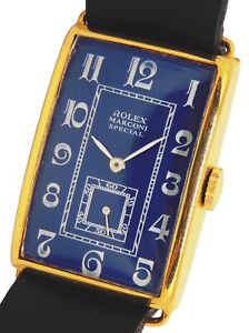 Vintage ROLEX Marconi special 18k gold plated 37mm X 25mm Rectangular mens watch