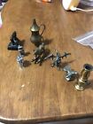 Vintage Miniature Brass / Pewter Lot Dragon, Unicorn, Owl, Lamp, Lighter Etc