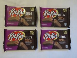 (4) Kit Kat Duos Mocha & Chocolate King Size Candy Bars 3 Oz Each KitKat *