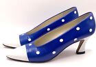 Vintage Women’s Norma B made in Spain Blue and White Polka Dot Pumps size 7