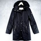 Jessica Simpson Womens XS Jacket Black Trench Coat Hooded Polyester